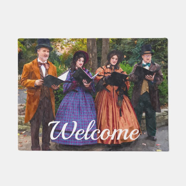 Sound Of Carolers Welcome Doormat (Front)