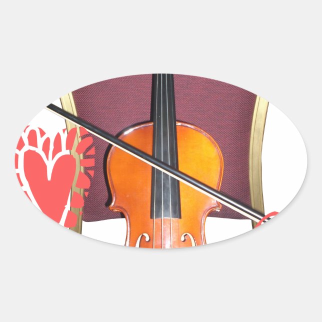 Sound of  v love hakuna matata valentine oval sticker (Front)