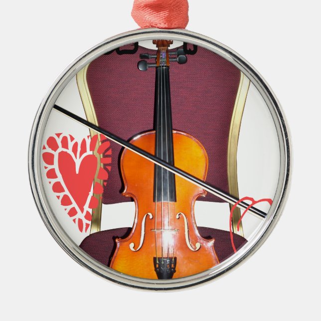 Sound of Violin  love hakuna matata valentine Metal Tree Decoration (Front)