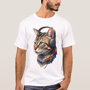Sound of Whiskers – Abstract Cat in Color T-Shirt
