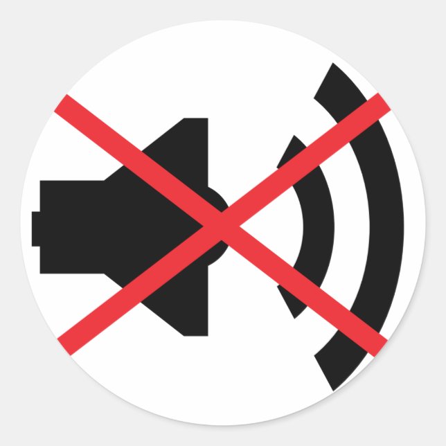 🔊 sound off 🔇 classic round sticker (Front)