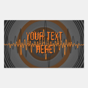 Sound Orange Dark 'Your Text' sticker rectangle