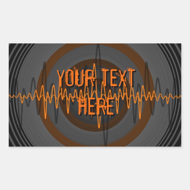 Sound Orange Dark 'Your Text' sticker rectangle (Front)