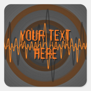 Sound Orange Dark 'Your Text' sticker square