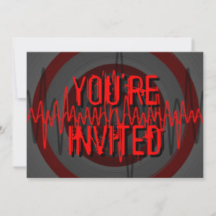 Sound Red Dark 'You're Invited' invitation