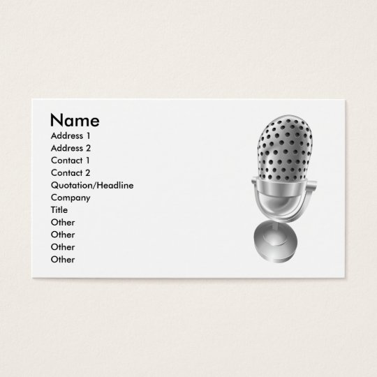 Sound retro microphone mic radio dj business card
