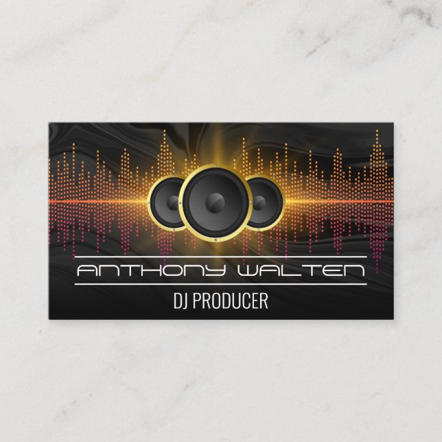 Sound Speakers | Music Equalizer | Creative Business Card (Front)