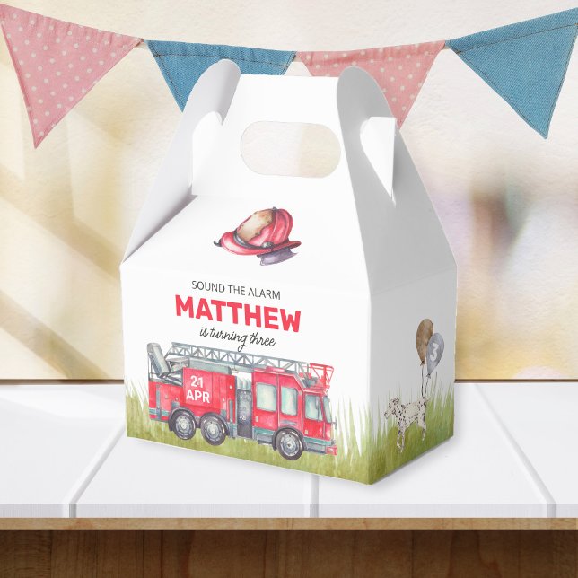 Sound the Alarm Fire Truck Birthday Favour Box (Creator Uploaded)