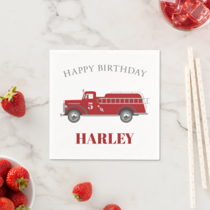Sound the Alarm Fire Truck Birthday Party Any Age Napkin