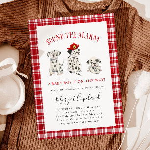Sound The Alarm Firefighter Baby Shower Invitation