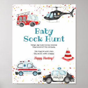 Sound the alarm & Grab your gear Baby Sock Hunt Poster
