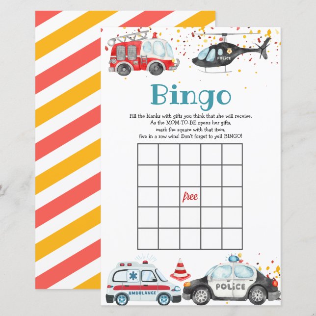 Sound the alarm & Grab your gear Bingo Games (Front/Back)