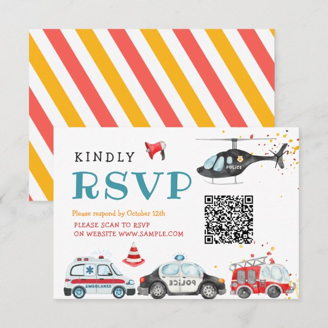 Sound the alarm Grab your gear Birthday Rsvp Card (Front/Back)