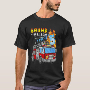 Sound the Alarm I m 5 5th Birthday Fireman Firetru T-Shirt