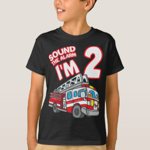 Sound The Alarm I'm 2 Fire Engine Firefighter 2nd  T-Shirt