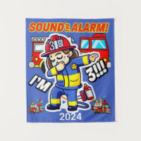 Sound The Alarm Im 3 Dabbing Firefighter Birthday