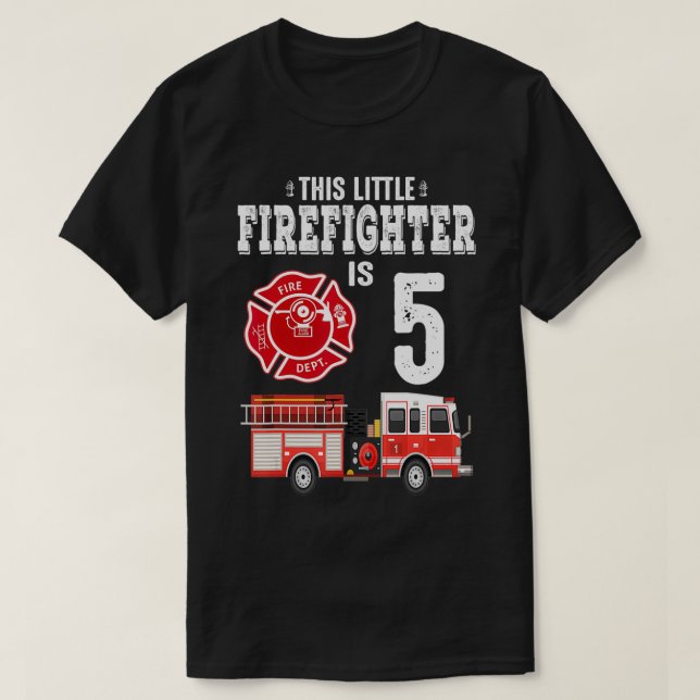 Sound The Alarm I'm 5 Funny Future Firefighter Bir T-Shirt (Design Front)