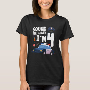 Sound The Alarm It's My 4th Birthday 4 Years Old P T-Shirt