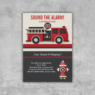 Sound the Alarm Minimalist Firefighter Baby Shower Enclosure Card