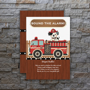 Sound the Alarm! Modern Firetruck Baby Shower Enclosure Card