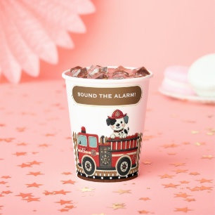 Sound the Alarm! Modern Firetruck Baby Shower Paper Cups