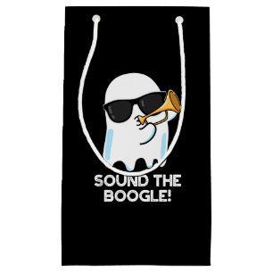 Sound The Boogle Funny Ghost Bugle Pun Dark BG Small Gift Bag