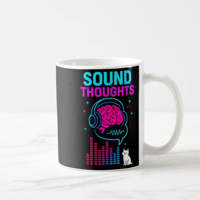 Sound Thoughts Stoic Philosophy Minimalist Slogan  Coffee Mug (Right)