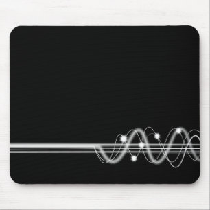 Sound Wave - Black Mouse Mat