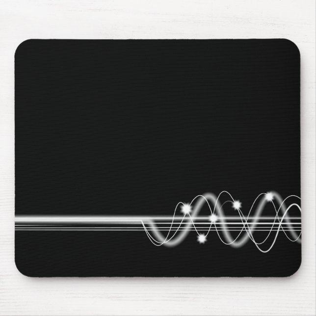 Sound Wave - Black Mouse Mat (Front)