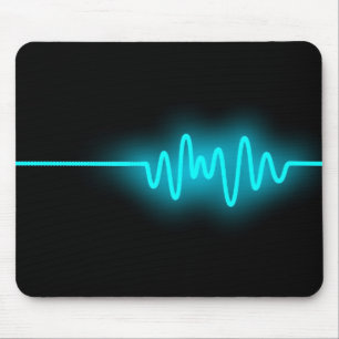 Sound Wave - Blue on Black Mouse Mat