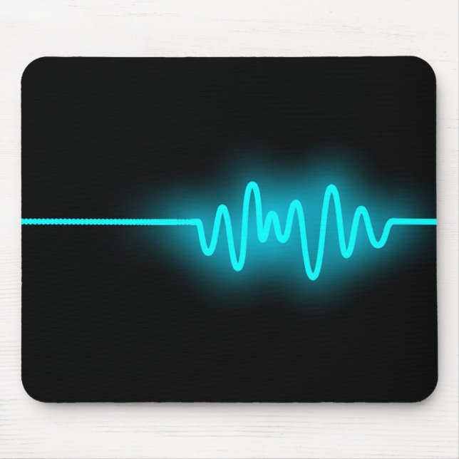 Sound Wave - Blue on Black Mouse Mat (Front)