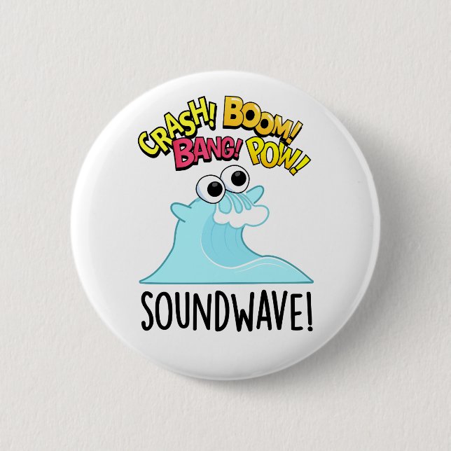Sound Wave Funny Ocean Pun  6 Cm Round Badge (Front)