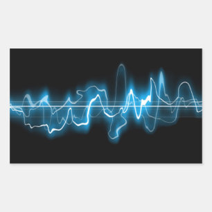 Sound Wave Rectangular Stickers