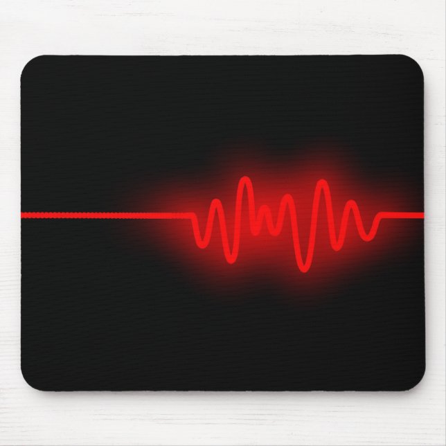 Sound Wave - Red on Black Mouse Mat (Front)