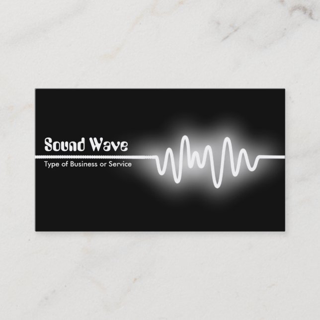 Sound Wave - White and Black Business Card (Front)