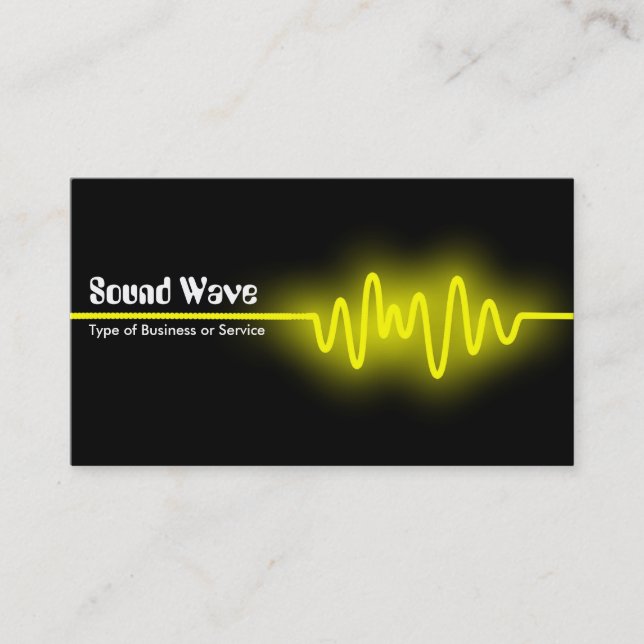Sound Wave - Yellow and Black Business Card (Front)