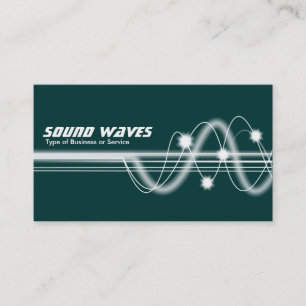 Sound Waves - Dark Green Business Card