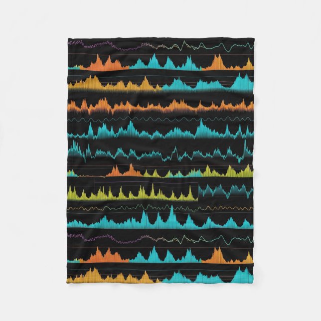 Sound Waves Fleece Blanket (Front)