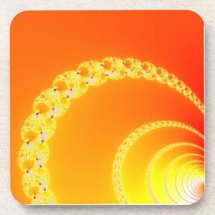 Sound Waves Fractal Art Coaster