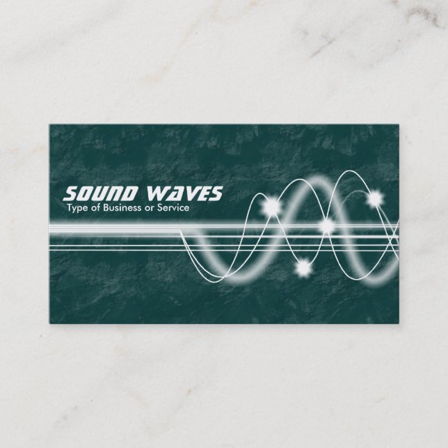 Sound Waves - Green Earth Business Card (Front)