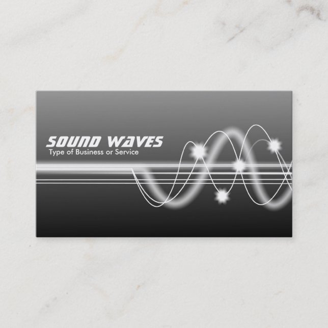 Sound Waves - Grey Shaded Business Card (Front)