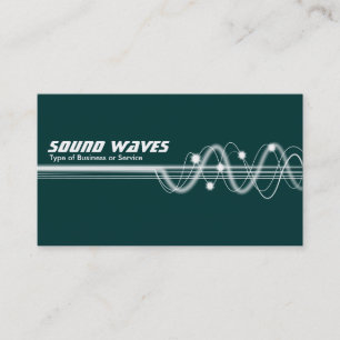 Sound Waves II - Dark Green Business Card