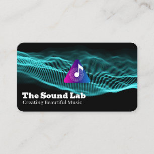 Sound Waves Music Note Logo Business Card