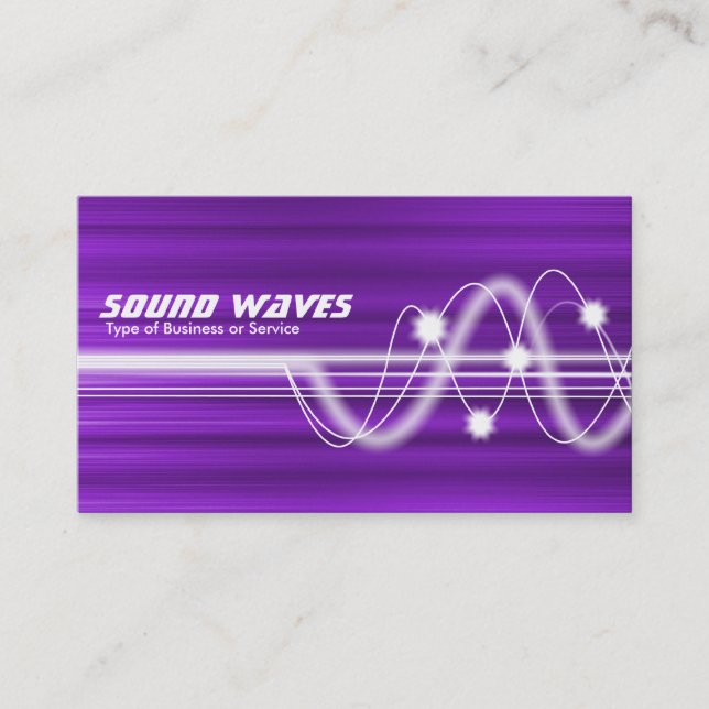 Sound Waves - Purple Brushed Texture Business Card (Front)