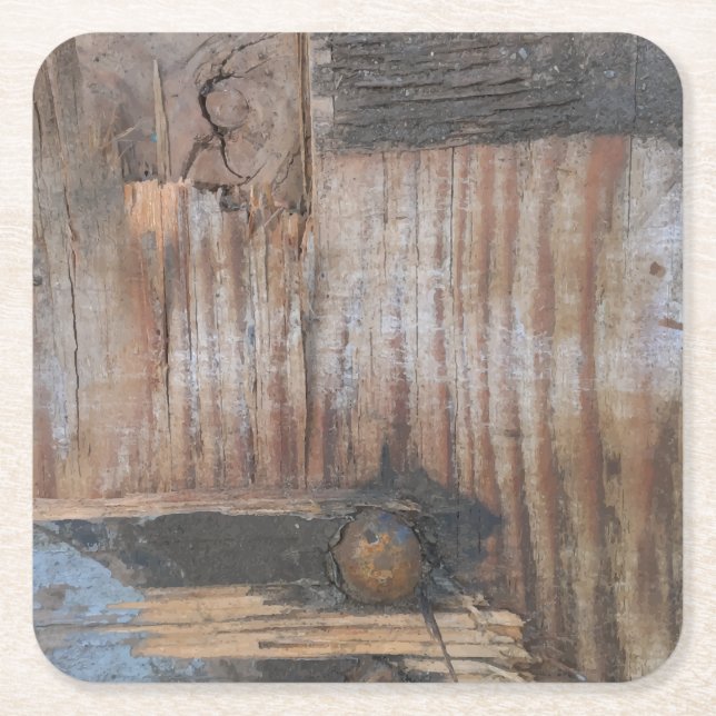 Sound Wood I Square Paper Coaster (Front)