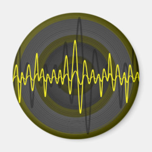 Sound Yellow Dark fridge magnet round