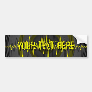 Sound Yellow Dark 'Your Text' bumper sticker