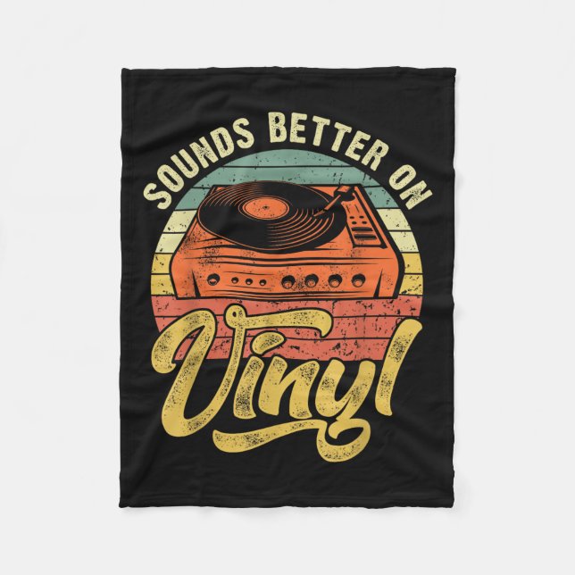 Sounds Better On Vinyl - Music Lover Disc Records  Fleece Blanket (Front)
