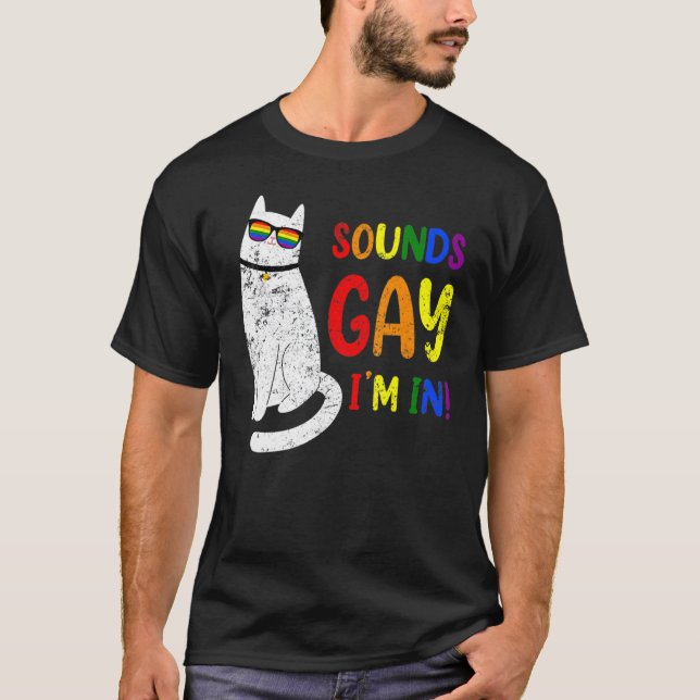 Sounds Gay I Am In Chonk Cat T-Shirt (Front)