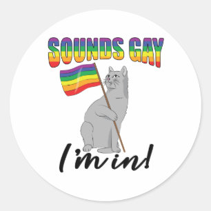 Sounds Gay I'm In Cat Classic Round Sticker